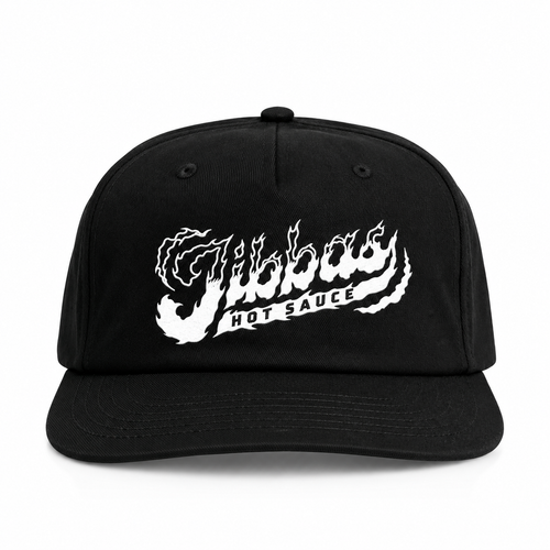 Black Logo Hat with white embroidered Jibba's Hot Sauce logo